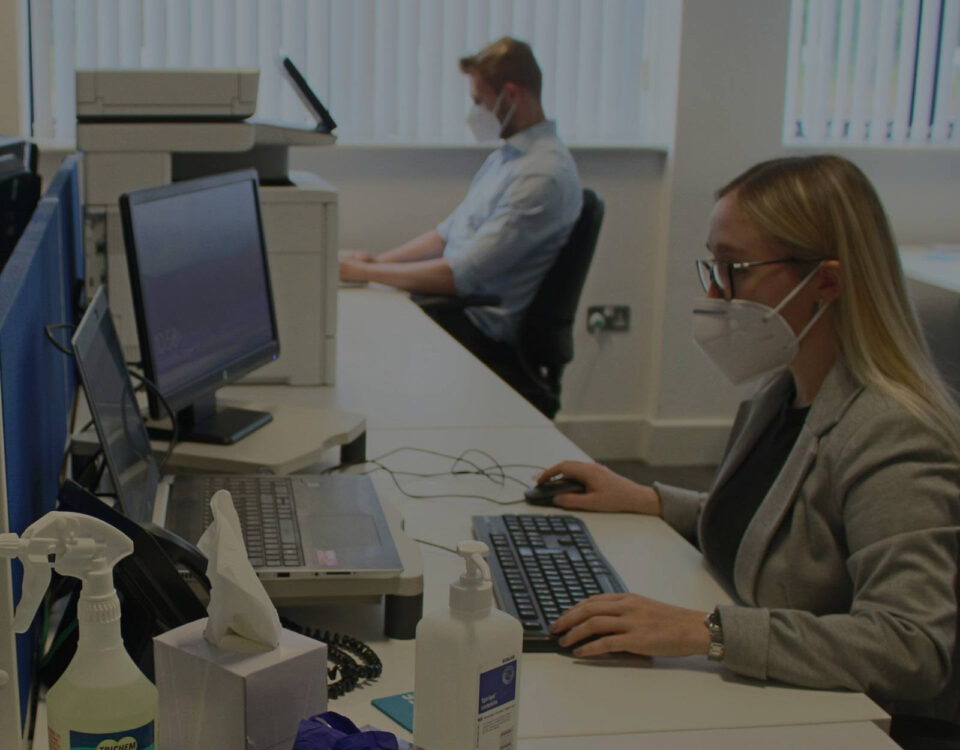 Apogee Corporation employees office work covid coronavirus safety masks