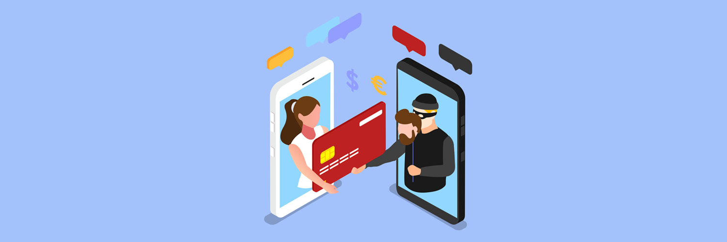 illustration digital credit card theft fraud hacking data security