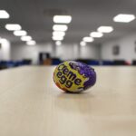 Creme egg on table in office