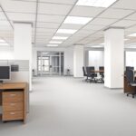 an empty white office full of surplus space