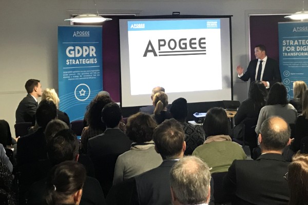 Apogee employee presents to Leeds law society