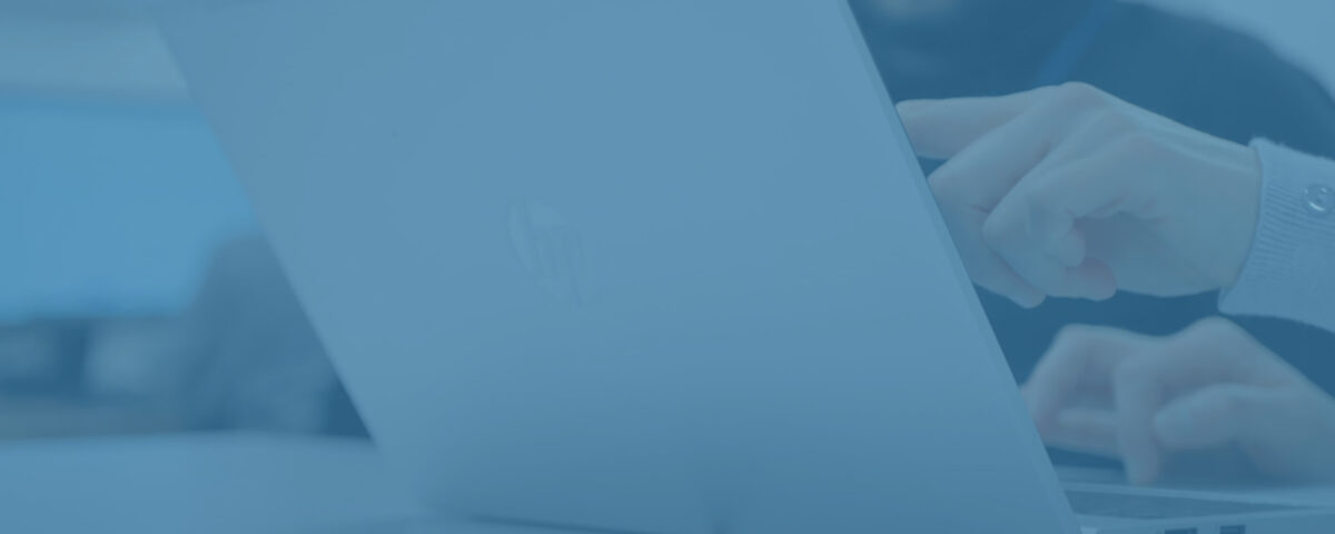 craven college case study laptop back blue overlay