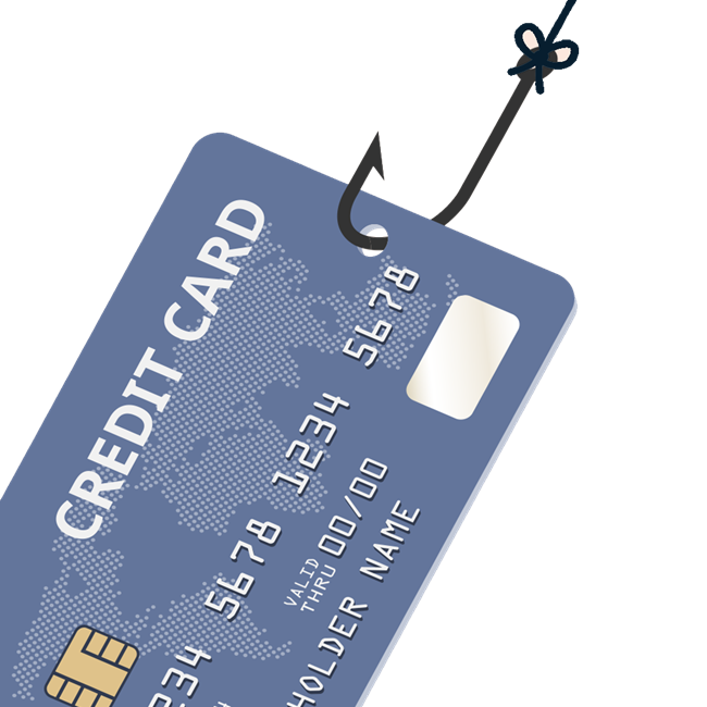 credit card phishing scam illustration