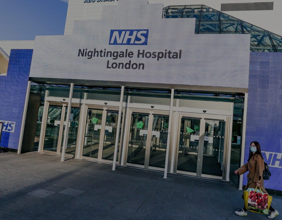 Image of a London NHS Nightingale Hospital