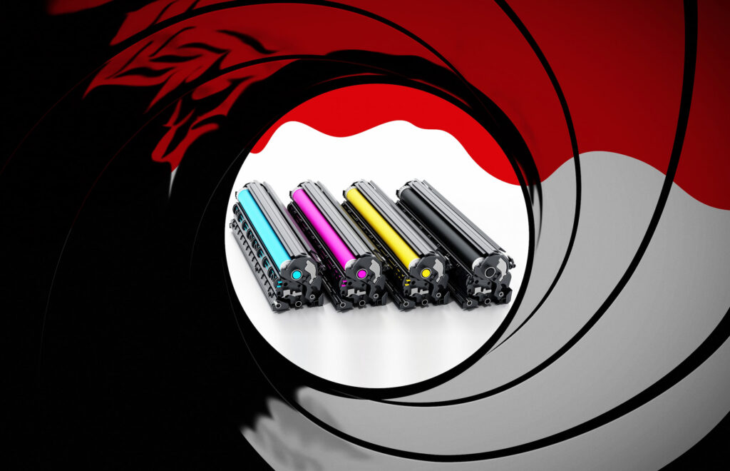 printer colour cartridges James Bond 007 barrel
