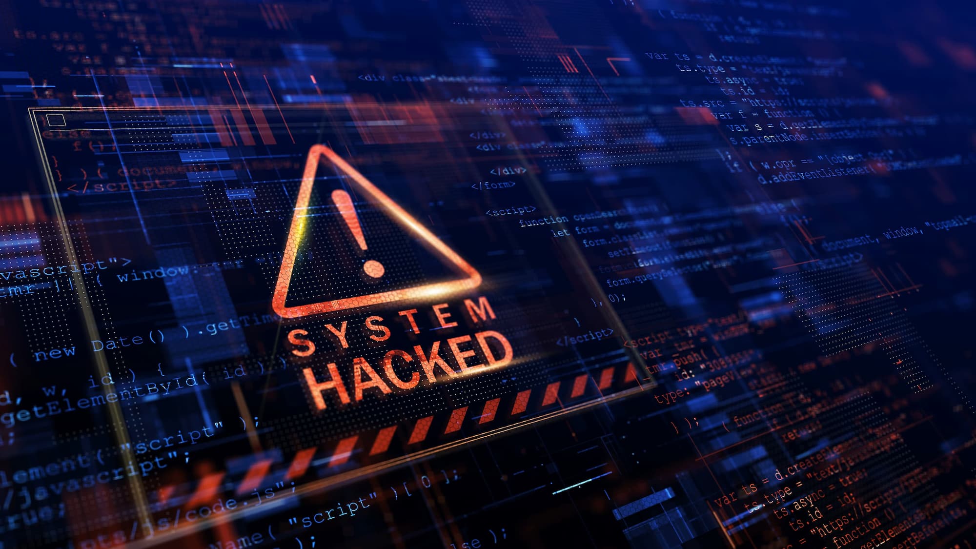 ein Warnzeichen auf einem IT-Mainframe, das auf Ransomware hinweist