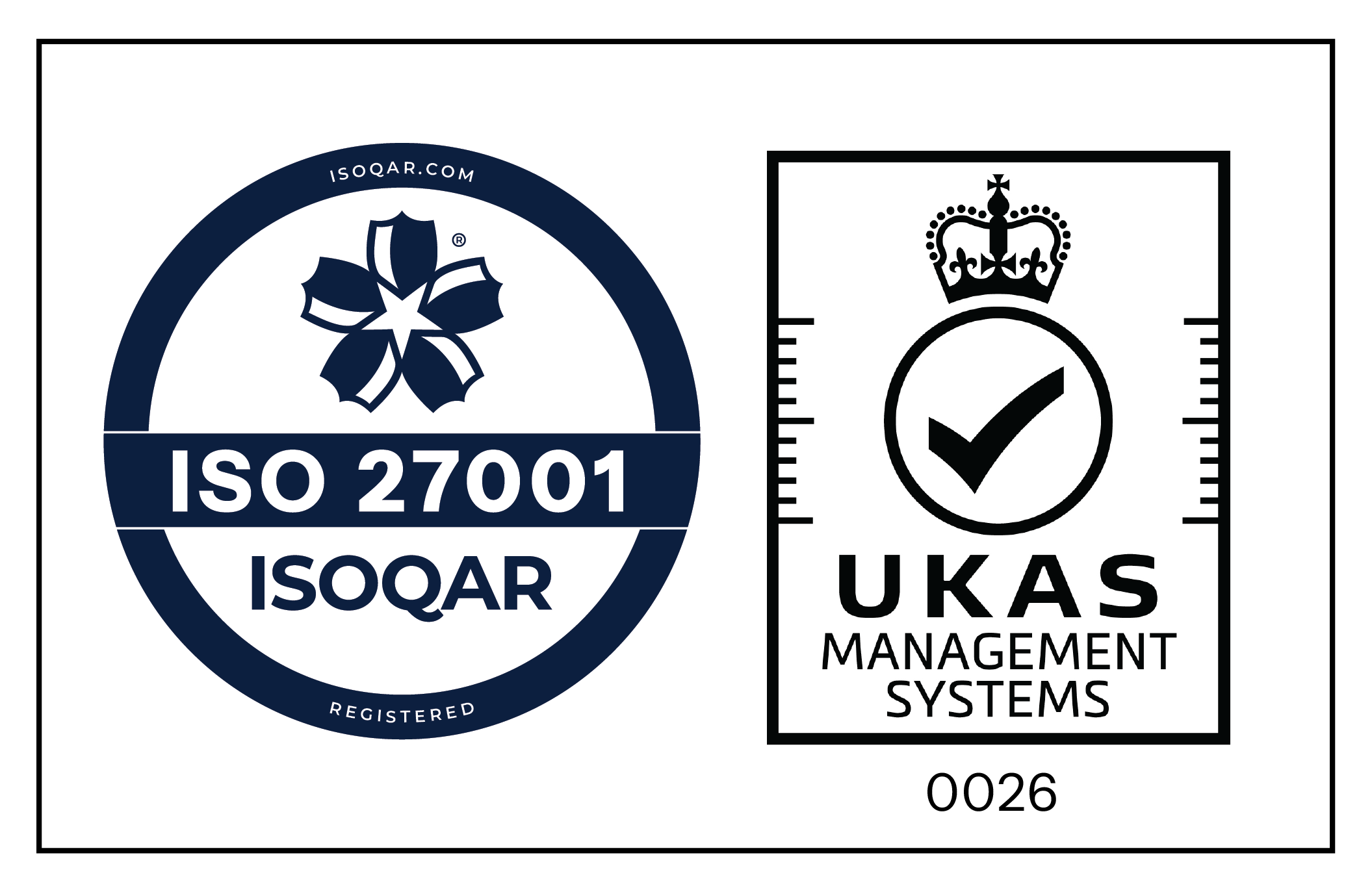 ISOQAR UKAS ISO 27001 joint logo